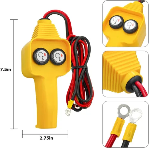 Vista 2 de AUCELI Controlador de cabrestante, conjunto de control manual del cabrestante, controlador con cable de cabrestante estilo botón para tirar