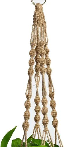 Vista 3 de Vpang - 2 piezas de macramé para colgar en la pared, soporte para macetas de doble nivel, cuerda de yute para decoración interior y exterior, 55