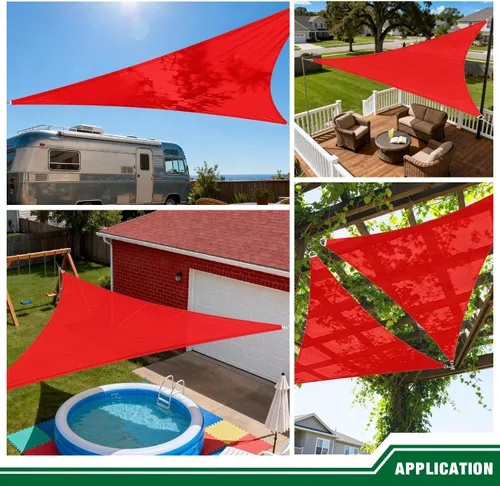 Vista 2 de Toldo Vela Triangular de Sombra 2'x2'x2' Toldo Resistente a los Rayos UV Cubierta para Patio Exterior Pérgola Patio Trasero Terraza Jardín Porche