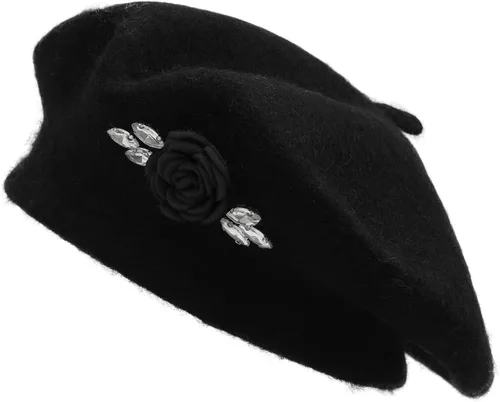 Vista 40 de ZLYC Boina Francesa de Lana Sombrero Color Sólido Gorra Boina para Mujeres y Niñas Amarillo básico