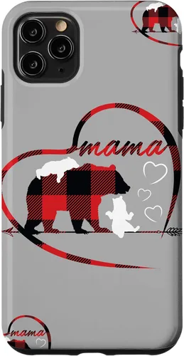 Vista 4 de iPhone 12/12 Pro Mama Bear 2 Cachorros lindo nuevo mamá regalos titular accesorio teléfono caso
