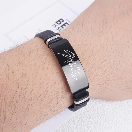 Vista 3 de Stray Kids Merch - Pulsera ajustable para niños callejeros, 2 unidades, Silicona, Silicona
