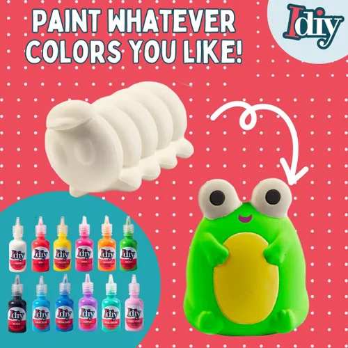 Vista 3 de Kit de manualidades Jumbo Squishy Toys (paquete de 8 criaturas de jardín) – Pinta tus propios Squishies de levantamiento lento para niños – Incluye