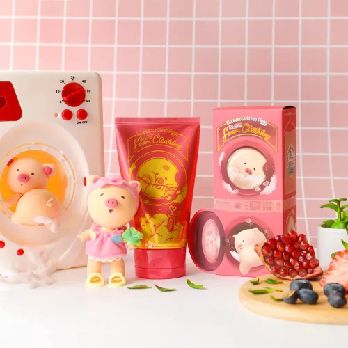Vista 3 de Elizavecca Clean Piggy Pink Energy Foam Cleansing 4.1 fl oz/4.06 - Lavar la cara/lavar/lavar/limpiador facial para piel grasa/revisión diaria