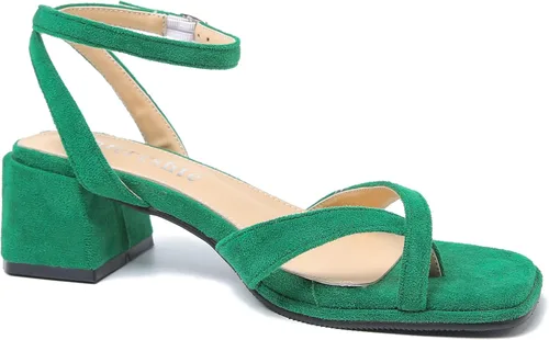 Vista 5 de fereshte Women's Ankle Strap Thong Sandal Open Toe Strappy Low Block Heels Sandals