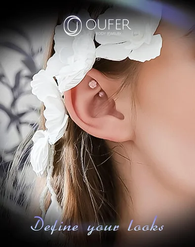 Vista 5 de OUFER 3 piezas de joyería para piercing de rook, piercings de plástico para cirugía, joyería de piercing de cejas transparente, anillos de ceja
