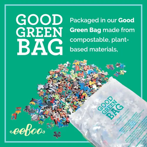 Vista 9 de eeBoo Rompecabezas de 1000 piezas con diseño de gato de naturalista para adultos, cuadrado de 23 x 23 pulgadas, fabricado con tablero reciclado