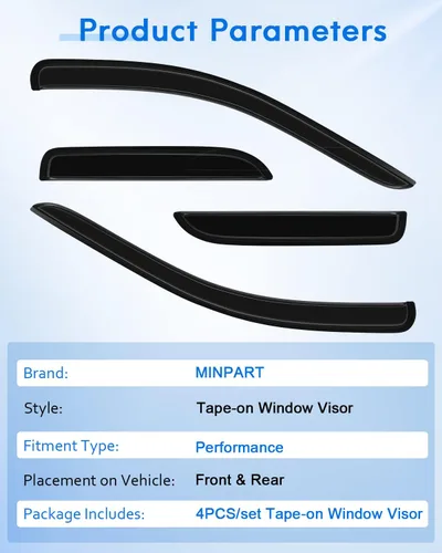 Vista 7 de Deflector de ventana lateral, viseras de humo oscuro, protectores de lluvia, 4 piezas para Dodge 2002-2008 para Ram 1500 Fit for 2002-2008 for