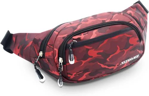 Vista 9 de NSYOOMH Bolsas de Cintura Grandes para Mujeres y Hombres, 5 Bolsillos con Cremallera Bolsas de Cintura Resistente al Agua, Prácticas para Correr al