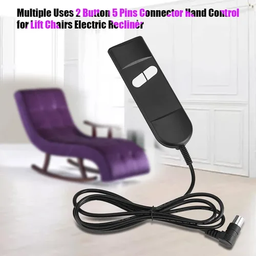 Vista 3 de Nikou Remote Hand Controller with 2 Button 5-Pin Connection for Okin Med-Lift, Berkline, Pride, Golden and More Lift Chair Power Recliners