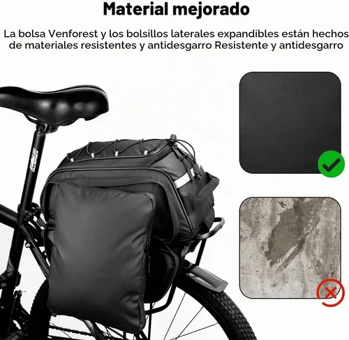 Vista 4 de Bolsa Trasera para Bicicleta, Bolsa de Maletero de Bicicleta de 20L PVC Impermeable para Bicicletas de Carretera y de Montaña, Bolsa Multifuncional