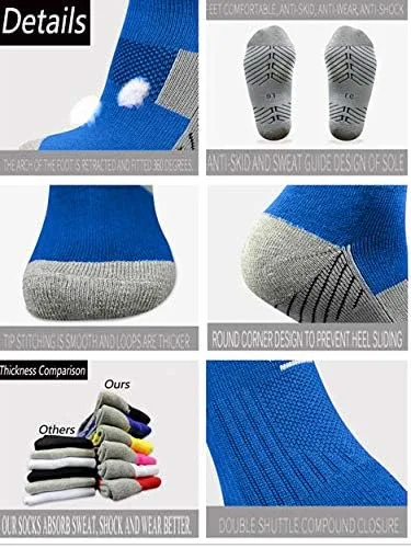 Vista 5 de Calcetines de fútbol de 312 pares de calcetines de fútbol transpirables hasta la rodilla para hombres, jóvenes y niños