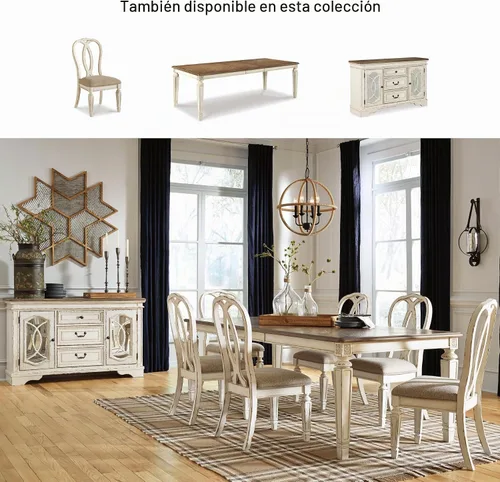 Vista 9 de Signature Design by Ashley Realyn - Juego de 2 sillas de comedor, estilo país francés
