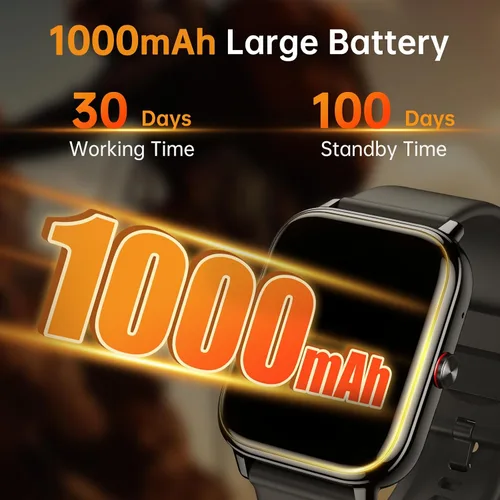 Vista 5 de Reloj Inteligente para Hombres y Mujeres, Rastreador de Fitness (Contestar/Hacer Llamadas), Batería de 1000 mAh, Más de 120 Modos Deportivos