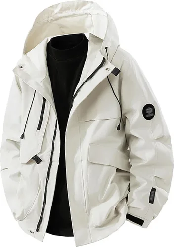 Vista 8 de Chaqueta de nieve ligera e impermeable para hombre, rompevientos cálidos, con capucha, de secado rápido, ropa exterior de viaje