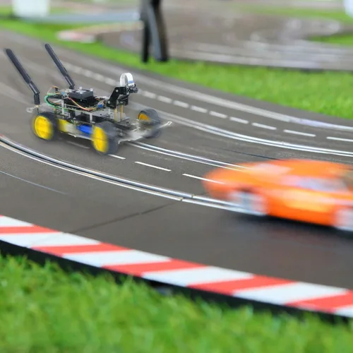 Vista 4 de Kit de robot de carreras con IA para automóvil de burro, impulsado por Jetson Nano Deep Learning Plataforma de conducción autónoma para autos a