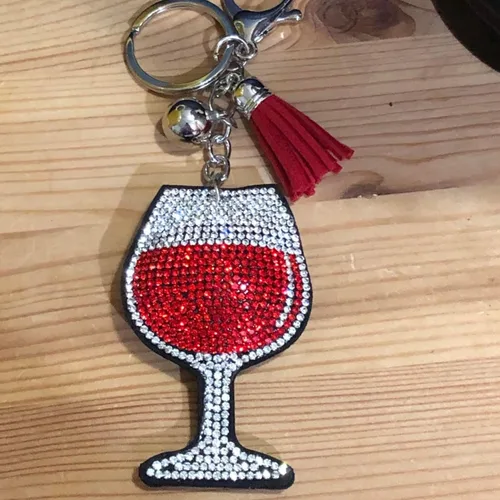 Vista 7 de Popfizzy Bling Keychain, Cute Keychain Accessories for Women and Girls, Rhinestone Car Keys Keychain