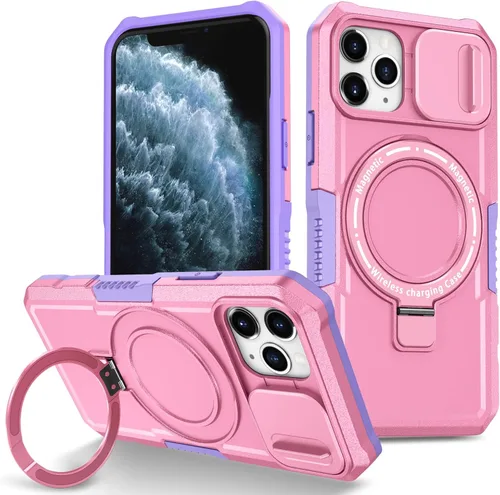 Vista 65 de Funda magnética para iPhone 11, soporte de anillo con ventana corrediza, funda protectora mate a prueba de golpes para iPhone 11 6.1, fundas