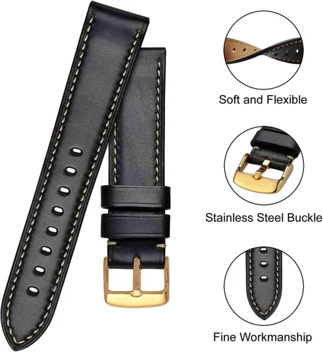 Vista 4 de BISONSTRAP Horween Chromexcel - Correa de reloj de cuero de 0.709 in, 0.748 in, 0.787 in, 0.827 in, 0.866 in, 0.906 in, 0.945 in, correa de reloj