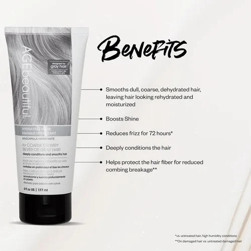 Vista 3 de AGE Beautiful - Mascarilla para cabello grueso, plateado y gris