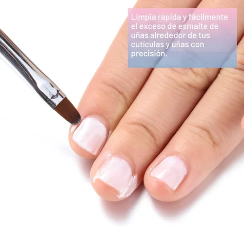 Vista 2 de Cepillos de limpieza de uñas, cepillos de uñas para limpiar errores de esmalte en las cutículas, cepillo de uñas resistente a acetona, cepillos