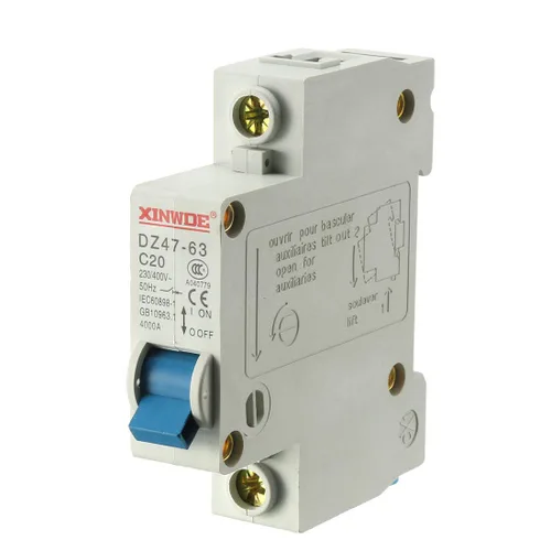 Vista 4 de uxcell 1 poste 10A 230/400V de baja tensión disyuntor miniatura montaje en carril DIN DZ47-63 C10