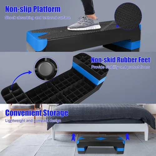 Vista 7 de Entrenador de plataforma escalonado aeróbico de entrenamiento de ejercicio ajustable