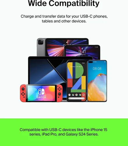 Vista 5 de Belkin BoostCharge - Cable USB-C a USB-C (1M/3.3 pies) para iPhone 17, iPhone 17 Pro, Samsung Galaxy S25, S24, Pixel 10 & 9, iPad Pro, Nintendo