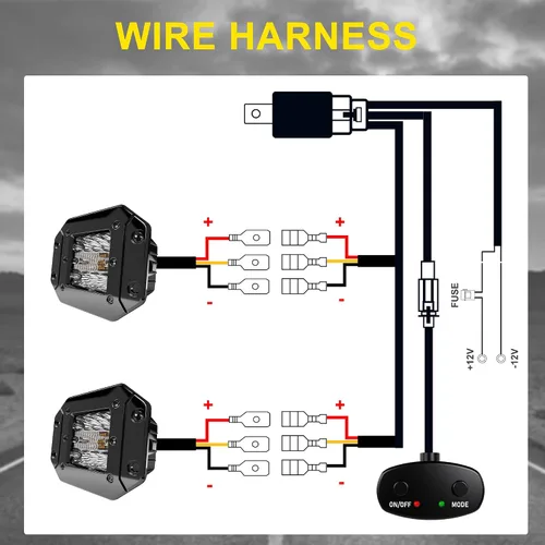 Vista 7 de 2 piezas de cápsulas LED de montaje empotrado de 5 pulgadas, 6 modos luz ámbar/blanca, estroboscópica, antiniebla, luz de marcha atrás, luz