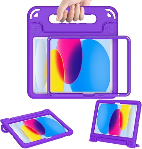 Vista 34 de AVAWO - Funda infantil para iPad de 10.9 pulgadas con protector de pantalla integrado, duradera, a prueba de golpes, ligera, con mango protector