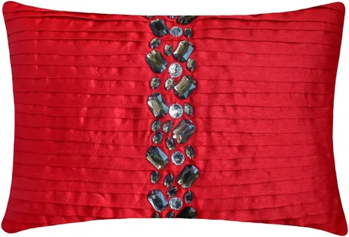 Vista 7 de Diseñador champaña café almohadas Tapa, cristales pinktucks almohadas Tapa, cuadrado fundas para cojín cuadrado, seda fundas de almohada decorativas