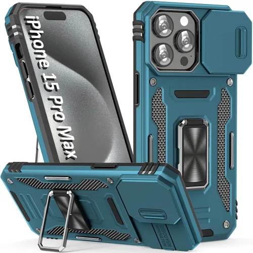 Vista 22 de Funda para iPhone 15 Pro, color verde alpino