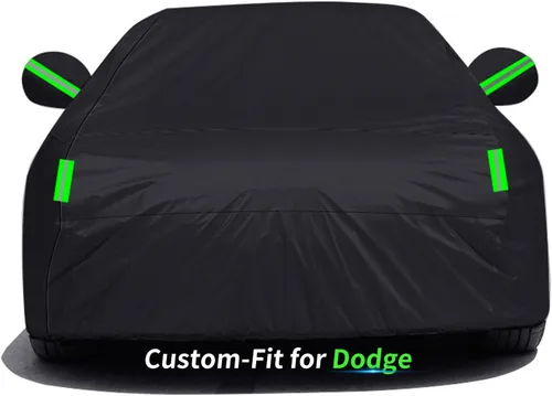 Vista 9 de Funda de automóvil a medida para Dodge, funda de automóvil de 7 capas impermeable para todo tipo de clima, para exteriores, cubierta completa contra