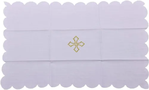 Vista 8 de BLESSUME Iglesia Masa Altar Paño Purificador Paño Cruz Bordado (blanco)