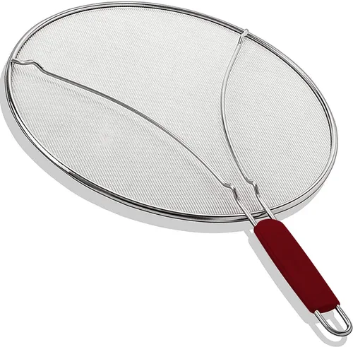 Vista 8 de Pantalla contra salpicaduras de grasa de 13 pulgadas para cocinar, protector de salpicaduras de aceite de acero inoxidable y malla ultrafina que Gris
