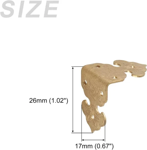 Vista 2 de METALLIXITY Protectores de esquina decorativos (1.024 in/1.02 pulgadas), 4 unidades, protector de borde de madera de cobre para muebles, mesa