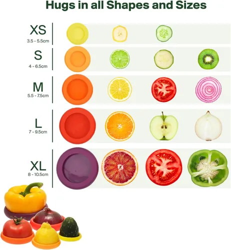 Vista 6 de Food Huggers Kit de iniciación Zero Waste (7 piezas) - Fundas protectoras de aguacate (juego de 2) + reutilizables de silicona para guardar