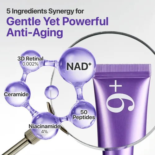 Vista 4 de numbuzin No.9 NAD+ Retinal Volumetox Crema para ojos, tratamiento antienvejecimiento para arrugas, líneas finas, ojeras y manchas oscuras, fórmula