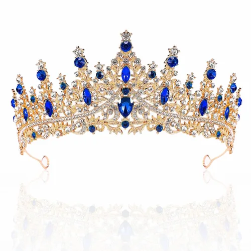 Vista 20 de Tiara para mujer, coronas de reina de cristal, tiaras de princesa con diamantes de imitación, accesorios para el cabello real perfectos para Plateado