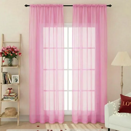 Vista 66 de 2 paneles de cortinas traslúcidas blancas para dormitorio, sala de estar, 96 pulgadas de largo, modernas, suaves, ligeras, con bolsillo para barra