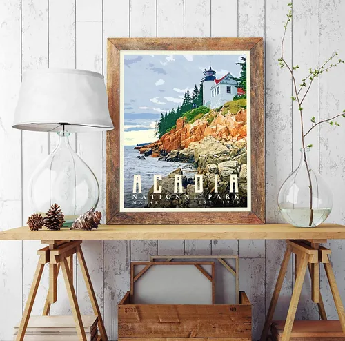 Vista 4 de Acadia National Park Bar Harbor Maine Art Print, Unframed, Wall Art Decor Poster Sign, Adventure Inspirational Gift, Customizable Sizes