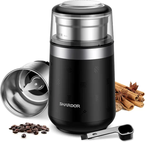Vista 19 de SHARDOR Molinillo de café eléctrico de hoja súper silenciosa, perilla giratoria de control de molienda temporizada, ajustable grueso a fino