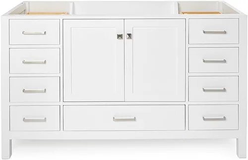 Vista 66 de ARIEL Cambridge Mueble base de tocador de baño de 36 pulgadas, madera maciza, 2 puertas de cierre suave, 5 cajones de cola de milano, roble marrón