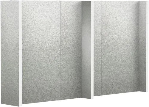 Vista 29 de EverPanel - Kit de pared modular de 7 x 7 pies, color azul oscuro SoundSorb con ribete negro, divisor de habitación, paneles de pared entrelazados