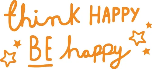 Vista 8 de Decaltor Think Happy Be Happy - Calcomanía para pared, con texto en inglés "Think Happy Be Happy" (texto en inglés) con texto en inglés "Think Happy