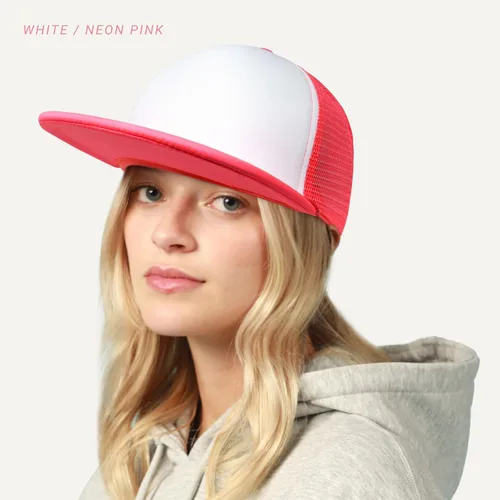 Vista 5 de CHOK.LIDS Flat Bill - Gorra de béisbol de malla de ala plana para hombres y mujeres, ajustable, con cierre a presión