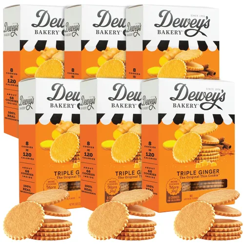 Vista 7 de Dewey's Bakery Triple Ginger Moravian Cookie Thins, 9 onzas, 1 paquete, crujiente