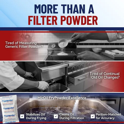 Vista 9 de MirOil P32B - Filtro estabilizador de aceite en polvo para freír, paquete de 32 porciones tamaño B (8.1 fl oz cada uno), ahorrador de aceite