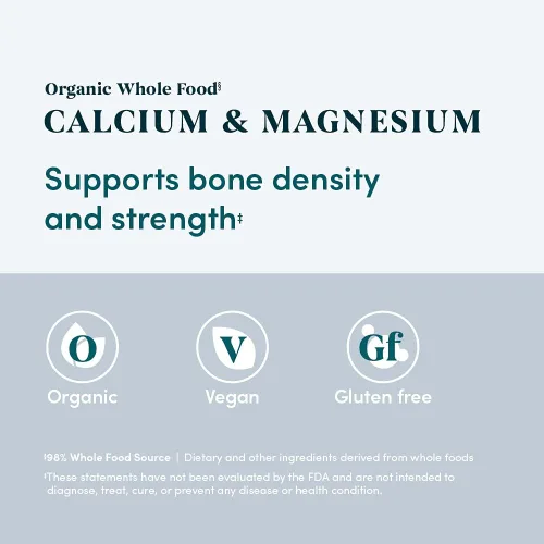 Vista 5 de Amazon Elements - Calcio y magnesio orgánicos de alimentos integrales, vegano, sin gluten, 90 tabletas