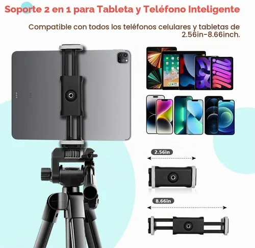 Vista 5 de UBeesize Trípode para iPad de 64 pulgadas para iPhone y cámara con control